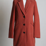 Manteau mi-long couleur rouille 