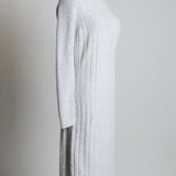 Robe longue en laine à col roulé