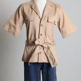 Chemise à manches courtes avec ceinture assortie