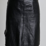 Jupe en véritable cuir style cargo