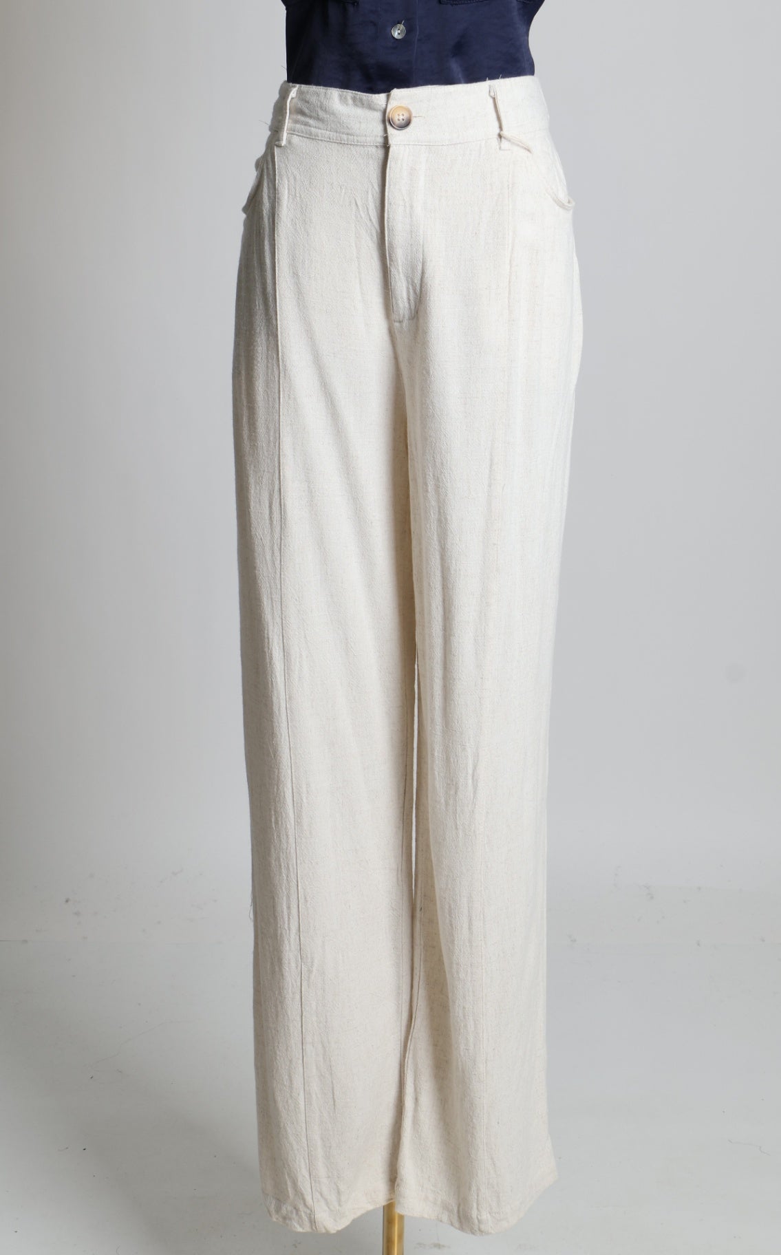 Pantalon mince mélange de lin