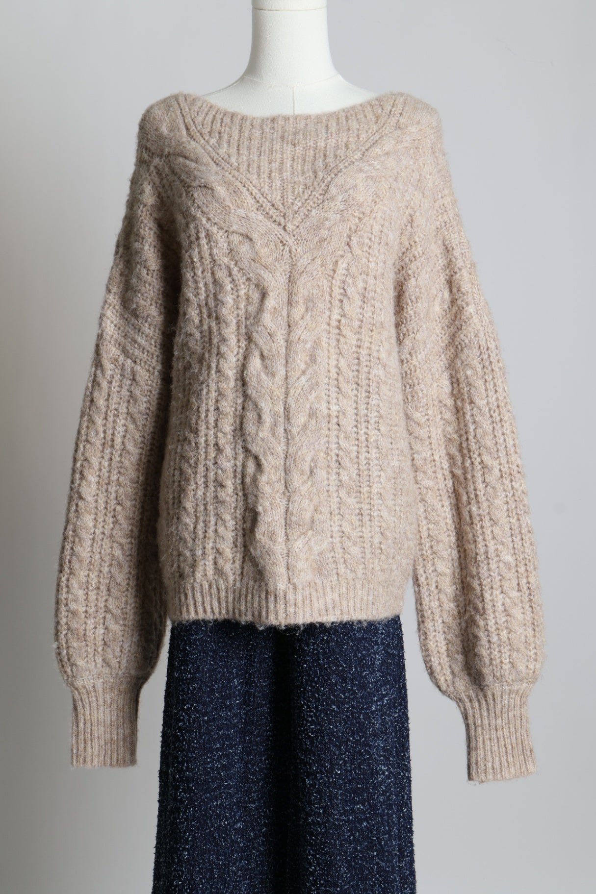 Pull en laine en maille torsadé