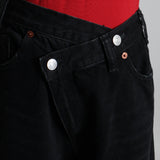 Jean à taille haute et jambes larges