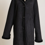 Manteau en suède avec fausse fourrure