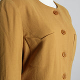 Robe longue en laine avec poches plaquées sur le devant