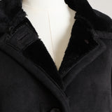 Manteau en suède avec fausse fourrure