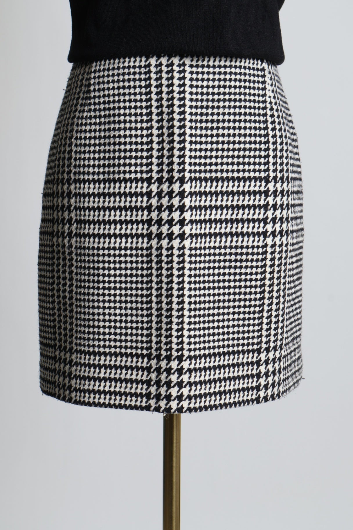 Jupe en tweed à motif de pied-de-poule