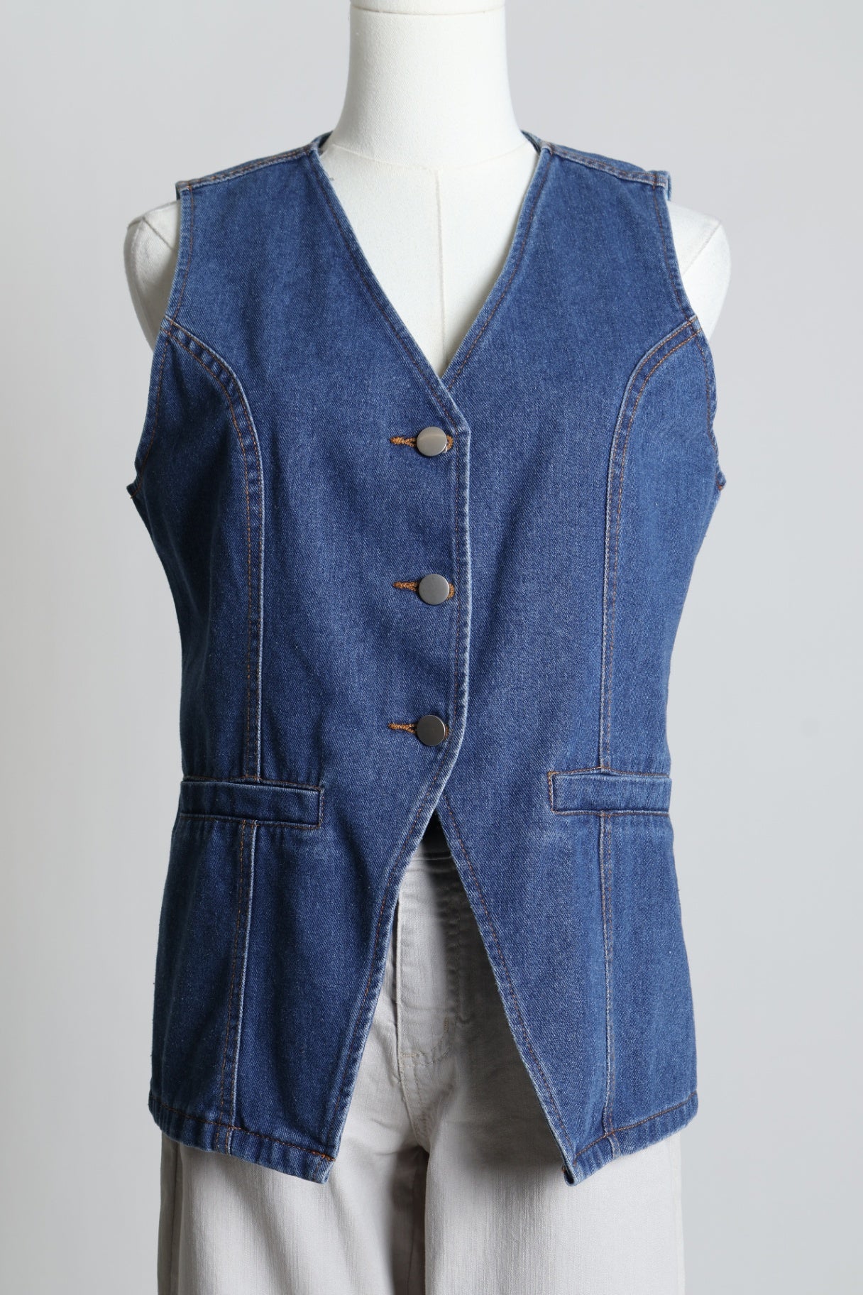 Veste sans manches en denim