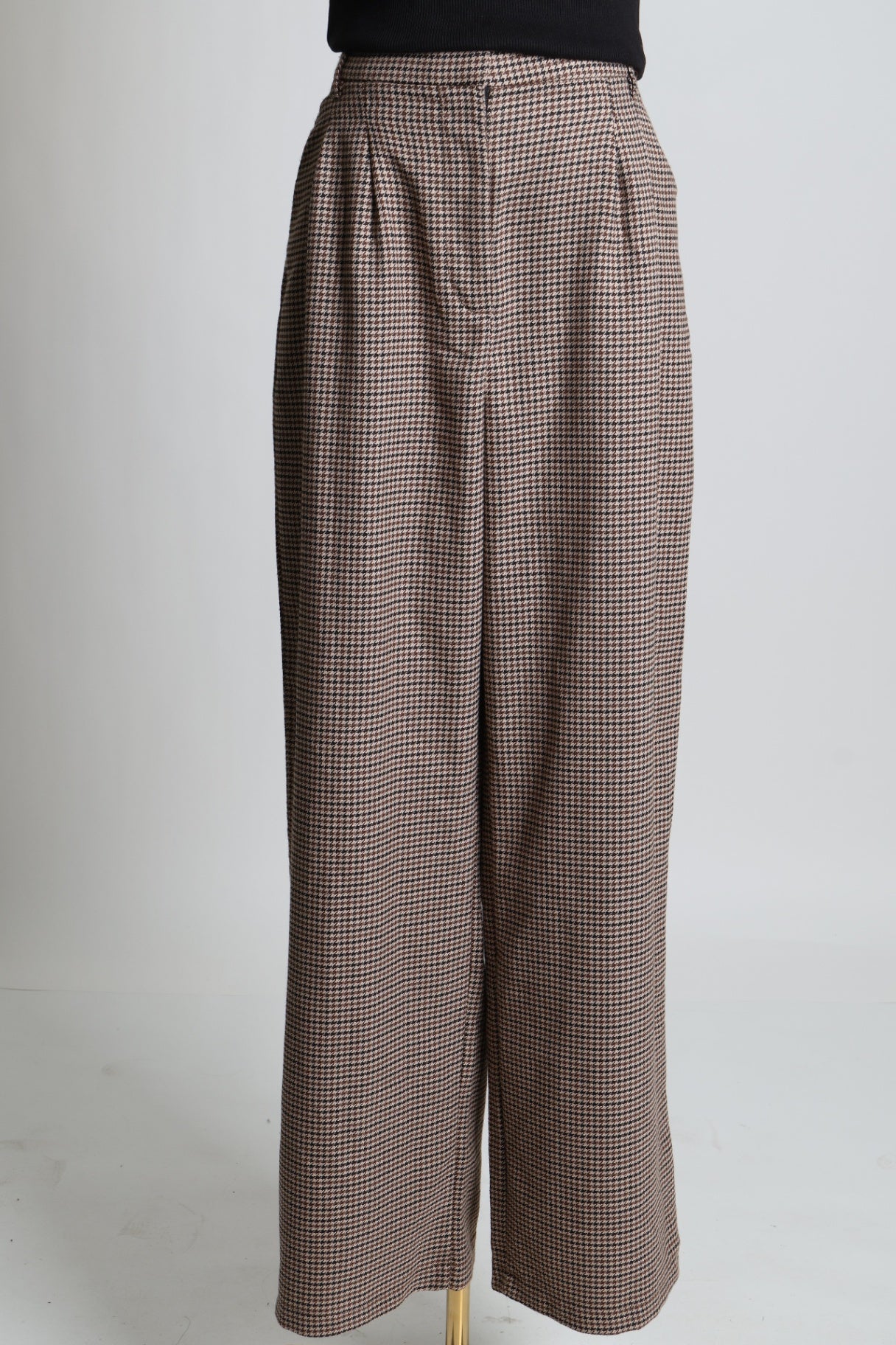 Pantalon motif pied-de-poule