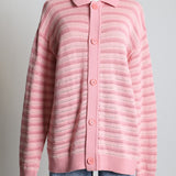 Cardigan rayé en tricot