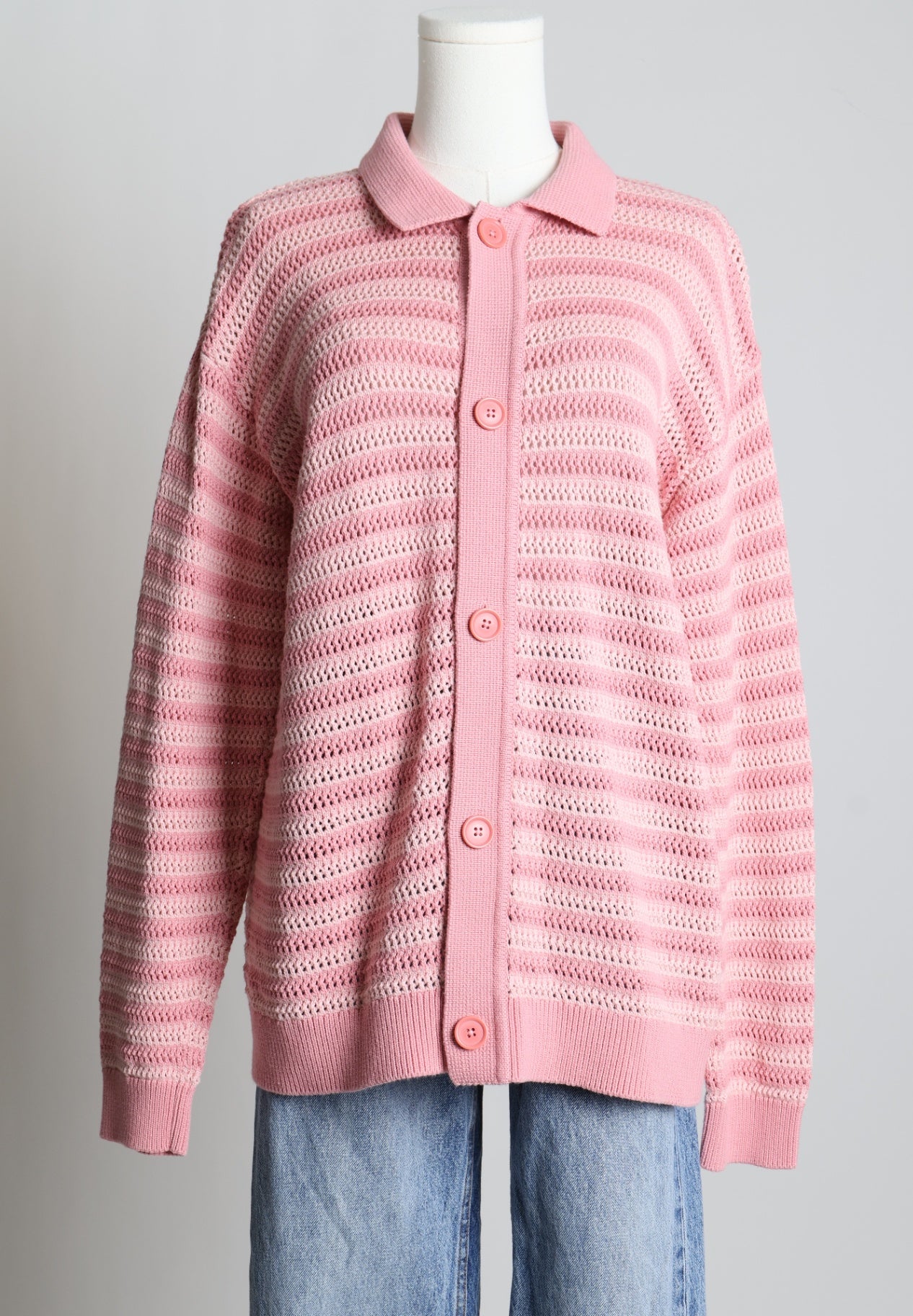 Cardigan rayé en tricot