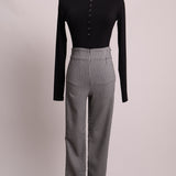 Pantalon étroit motif pied de poule